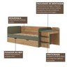 Cama de Solteiro Funcional Infantil com Escrivaninha e Cama Auxiliar 100% Mdf Premium Helena - 9