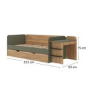 Ver imagem 3 de Cama de Solteiro Funcional Infantil com Escrivaninha e Cama Auxiliar 100% MDF Premium Helena Marrom/Verti/Louro Freijó Grann
