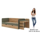 Ver imagem 5 de Cama de Solteiro Funcional Infantil com Escrivaninha e Cama Auxiliar 100% MDF Premium Helena Marrom/Verti/Louro Freijó Grann