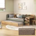 Ver imagem 7 de Cama de Solteiro Funcional Infantil com Escrivaninha e Cama Auxiliar 100% MDF Premium Helena Marrom/Verti/Louro Freijó Grann