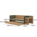 Ver imagem 4 de Cama de Solteiro Funcional Infantil com Escrivaninha e Cama Auxiliar 100% MDF Premium Helena Marrom/Verti/Louro Freijó Grann