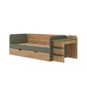 Ver imagem 2 de Cama de Solteiro Funcional Infantil com Escrivaninha e Cama Auxiliar 100% MDF Premium Helena Marrom/Verti/Louro Freijó Grann