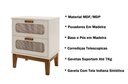 Ver imagem 3 de Mesa de Cabeceira Santorini 45cm Off White Detalhe na Gaveta Tela Indiana e Design Moderno