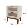 Mesa de Cabeceira Santorini 45cm Off White Detalhe na Gaveta Tela Indiana e Design Moderno - 5