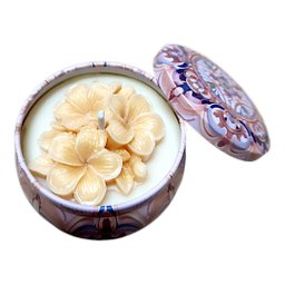Vela Aromática Ecológica Perfumada Lata Decorativa Flor - 2