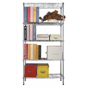 Ver imagem 2 de Estante Aço 5 Prateleiras Ajustáveis Cromada Aramada 1,81 X 90,7 X 35,5 sem Rodizio