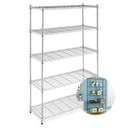 Ver imagem 1 de Estante Aço 5 Prateleiras Ajustáveis Cromada Aramada 1,81 X 90,7 X 35,5 sem Rodizio