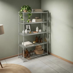Estante Aço 5 Prateleiras Ajustáveis Cromada Aramada 1,81 X 90,7 X 35,5 sem Rodizio - 2