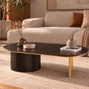 Ver imagem 1 de Mesa de Centro Oval Aurora 137 cm Ébano/Gold