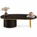 Ver imagem 3 de Mesa de Centro Oval Aurora 137 cm Ébano/Gold