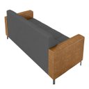 Ver imagem 7 de Sofá Living Decorativo Houston 2 Lugares 200cm Pés em Metal Veludo/ PU Grafite/ Caramelo G33 - Gran
