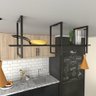 Prateleira Industrial Suspensa Teto Cozinha pratileira prateleira mdf nicho industrial nichos para - 1