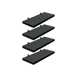Kit 4 Prateleira Preta 25X10 + Suporte Flutuante Mdf  Organizadora Decoração Cozinha Banheiro Sala - 1