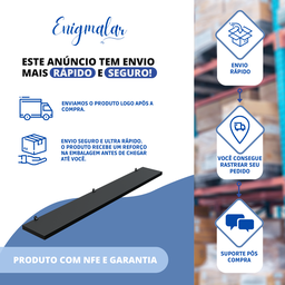 Kit 4 Prateleira Preta 25X10 + Suporte Flutuante Mdf  Organizadora Decoração Cozinha Banheiro Sala - 5
