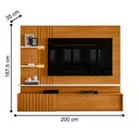 Ver imagem 2 de Home Theater Aquarel Th Shop para TV 65 Polegadas 200cm MDP Ripado LED Cinamomo Off White Casah