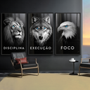 Ver imagem 2 de Quadro Decorativo Trio Foco, Disciplina e Execução Premium