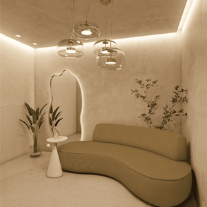 Sofá Curvo 2 Lugares Orgânico Amsterdã 140cm Bouclé Caramelo- Mabe Magazine
