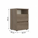 Ver imagem 3 de Mesa de Cabeceira 2 Gavetas 48x68cm Condessa Yescasa Marrom/Rustic