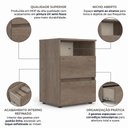 Ver imagem 5 de Mesa de Cabeceira 2 Gavetas 48x68cm Condessa Yescasa Marrom/Rustic