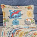 Ver imagem 2 de Kit Colcha Solteiro Infantil Fantasy Dupla Face Microfibra 2 Peças - Dinossauro