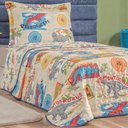 Ver imagem 1 de Kit Colcha Solteiro Infantil Fantasy Dupla Face Microfibra 2 Peças - Dinossauro