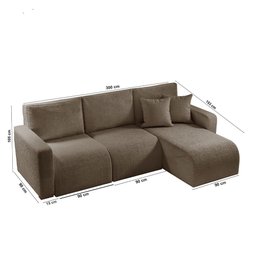Sofá Living de 90cm com Braço + 90cm sem Braço Mais Chaise Lado Direito Meu Sofá Online - 5