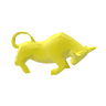 Touro Bull Wall Street Geométrico Decoração 3D Low Poly:Amarelo - 1