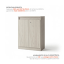 Ver imagem 4 de Armário para Escritório com Chave e 2 Portas Studio Legno Crema Bege