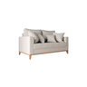 Sofá 2 Lugares Decorativo 1,60cm Beni Base Madeira Linho Bege Beny - Montanaris Decor - 2