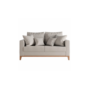 Sofá 2 Lugares Decorativo 1,60cm Beni Base Madeira Linho Bege Beny - Montanaris Decor