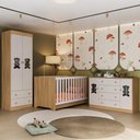 Ver imagem 2 de Quarto de Bebê Completo Berço Americano 3 em 1 Colchão Teddy Multimóveis Mp4672 Madeirado/off