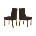 Ver imagem 1 de Cadeira Sala de Jantar Montreal Kit 2 Un Imbuia/veludo Marrom - Rufato