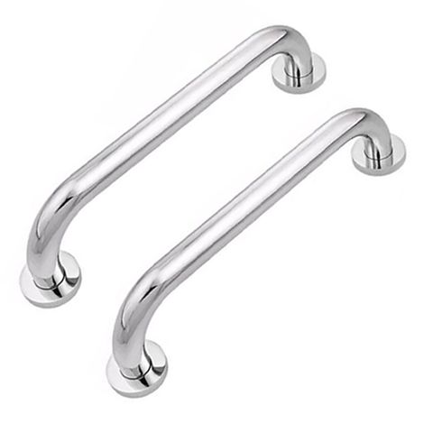 Alça Apoio 30cm Kit 2 uni Inox Banheiro Idoso Deficiente Acessibilidade Cadeirante