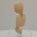Ver imagem 5 de Vaso Decorativo Enfeite Planta Geométrico Cerâmica 21x7x7cm Rosa Claro