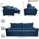 Ver imagem 2 de Sofá Retrátil e Reclinável 3,15m Cama inBox Big Fresh com SoftGel D40 Velupluma Azul
