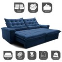 Ver imagem 3 de Sofá Retrátil e Reclinável 3,15m Cama inBox Big Fresh com SoftGel D40 Velupluma Azul