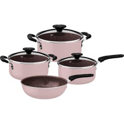 Jogo Panelas Tramontina Cerâmico Tunis 4 Peças Kit Indução:rosa - 1
