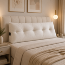 Ver imagem 2 de Almofada Cabeceira Mel Cama Casal 140cm Encosto Suede:Bege/Suede