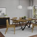 Ver imagem 5 de Mesa de Jantar Base de Ferro Shaman 238cm Castanho Oregon - Gran Belo