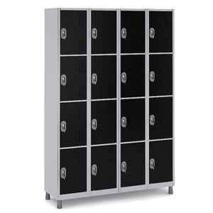 Armário Guarda Volumes de Aço 16 Portas Cores Diversas Cor:preto