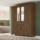 Ver imagem 2 de Guarda Roupa 8 Portas com Espelho Portugal Castanho Wood 835331 Moval