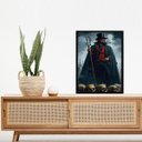 Ver imagem 2 de Quadro Decorativo Exu Quebra Osso 24x18cm - com Vidro:moldura Branca