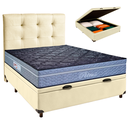 Ver imagem 1 de Kit Cabeceira + Cama Box Bau + Colchão Casal Molas Ensacadas Petrus Paropas