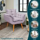 Ver imagem 3 de Poltrona Decorativa Confortável para Sala Quarto Recepção Escritório Manicure Alice Tecido Linho