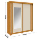 Ver imagem 6 de Guarda Roupa Athena com Espelho 2 Portas Corrediças e 6 Pés Inclusos Acp Móveis