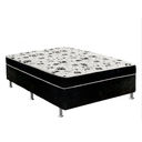 Ver imagem 1 de Cama Box Casal Suede Preto + Colchão Casal Suede Preto Espuma 138x188x55