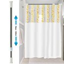 Ver imagem 2 de Kit Varão + Cortina para Box Visor | Cortina FLORES AMARELAS (1,35x2,00m) E Varao Extensivel 70 ate 