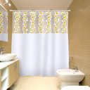 Ver imagem 1 de Kit Varão + Cortina para Box Visor | Cortina FLORES AMARELAS (1,35x2,00m) E Varao Extensivel 70 ate 