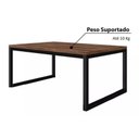 Ver imagem 3 de Mesa de Centro Sala Escritório Pés de Ferro Amadeirado Industrial Tampo em Mdf 80x40