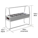 Ver imagem 3 de Balcão Buffet Carrinho Self Service Térmico 8 Cubas Inox 110V Saro